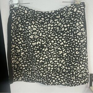 Leopard Print Black and White Skort